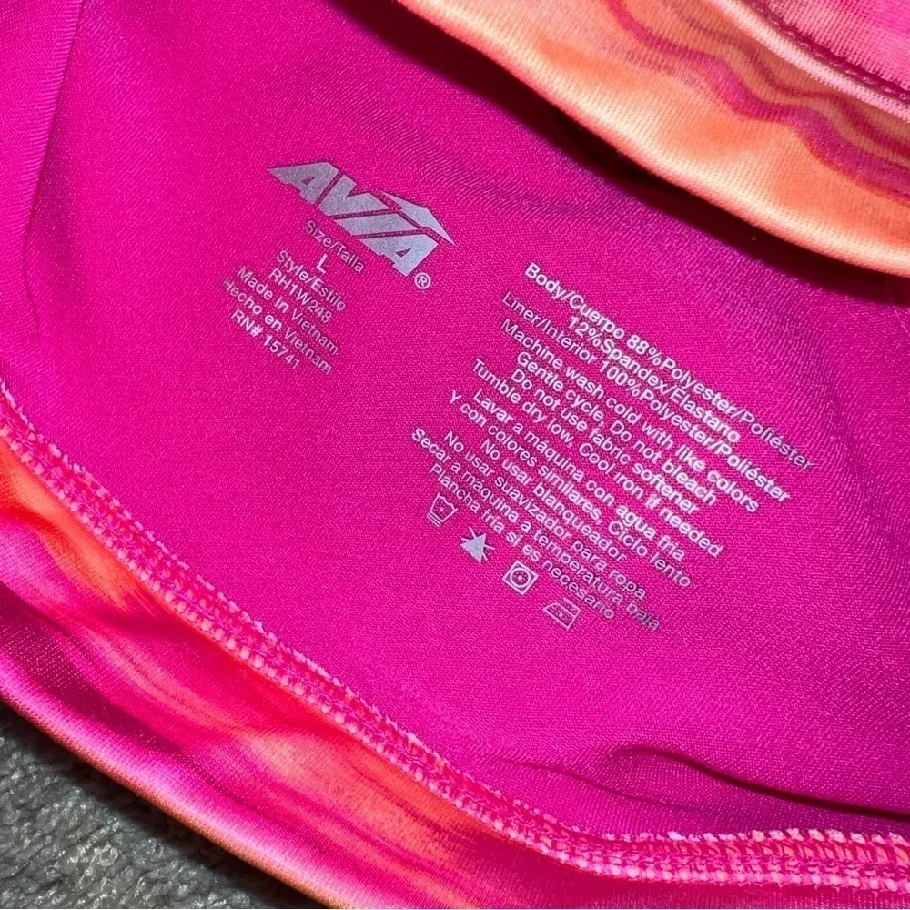 3/$25 🍄 Avia Pink Orange Active Racerback Sports Bra Style Estilo Large